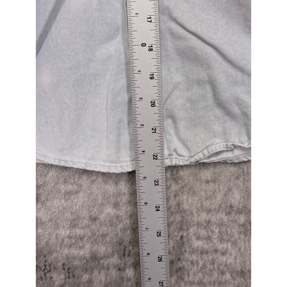 Frank & Eileen Top XS Womens Barry Paisley Light Wash Denim Button Shirt - Picture 6 of 8